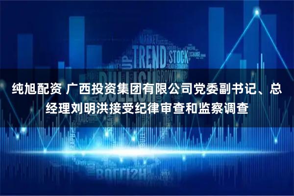 纯旭配资 广西投资集团有限公司党委副书记、总经理刘明洪接受纪律审查和监察调查